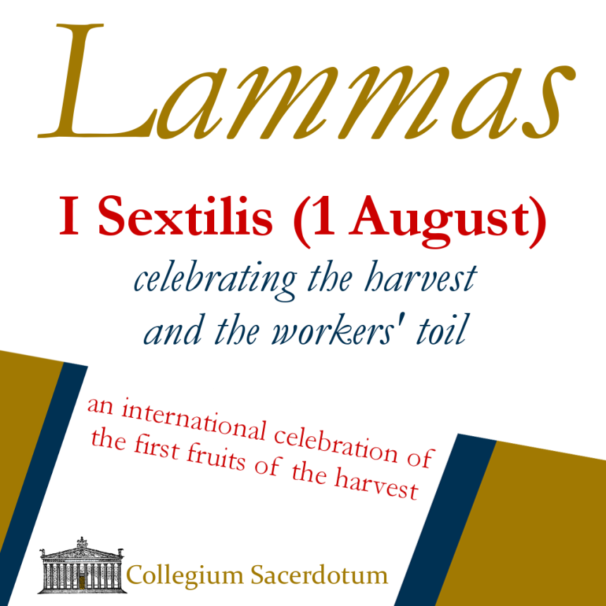 The Collegium Sacerdotum's Lammas poster, produced by Erganê Artisanal Cooperative.